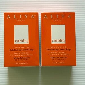 Aliya Paris Carotiq Exfoliating Carrot Soap Lot (2) NEW 7oz ea Beta Carotene